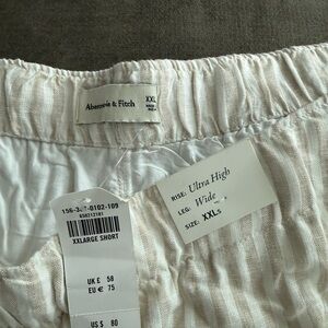 Abercrombie & Fitch Cream Striped Shorts
